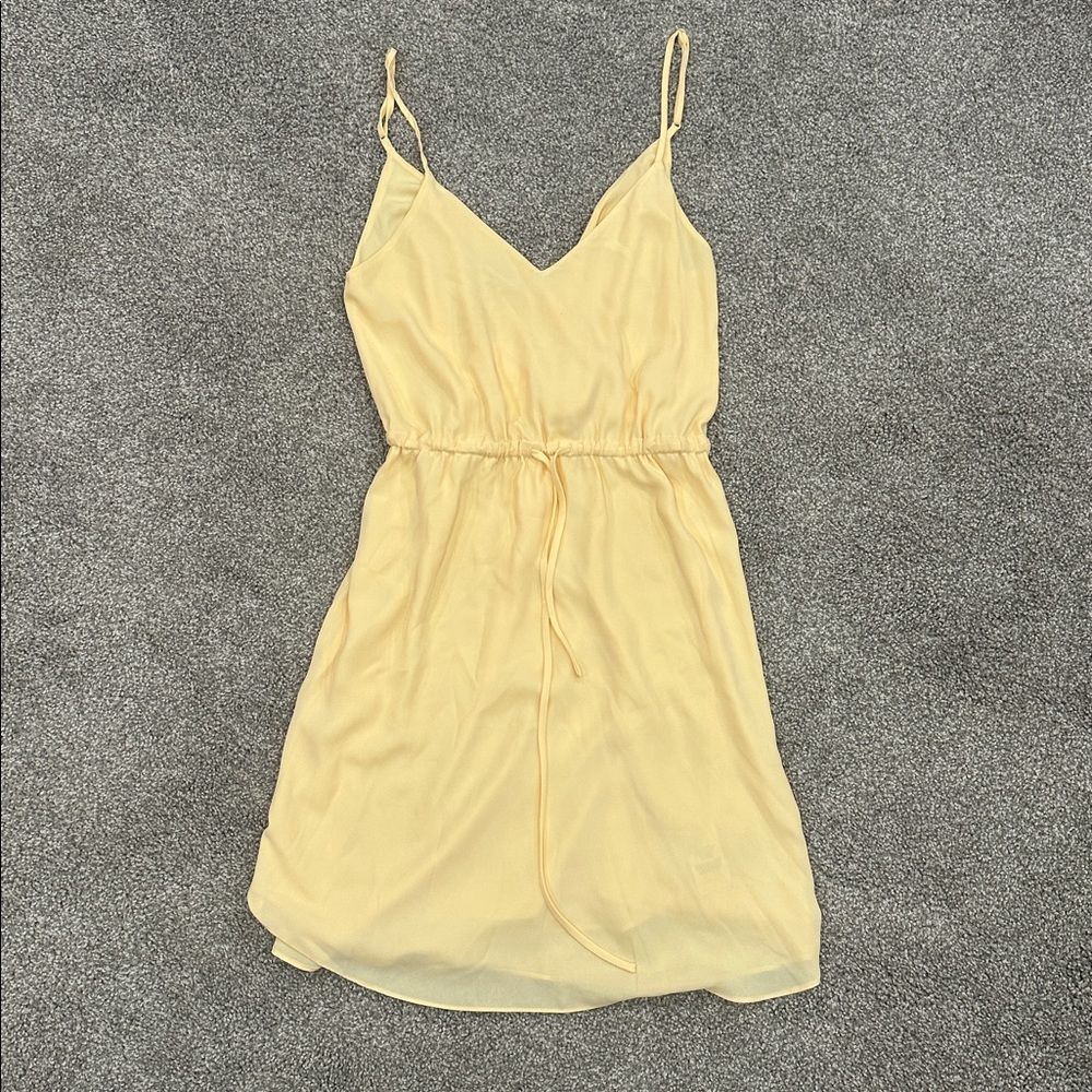Aritzia Babaton Casimir Light Yellow Spaghetti Strap Dress